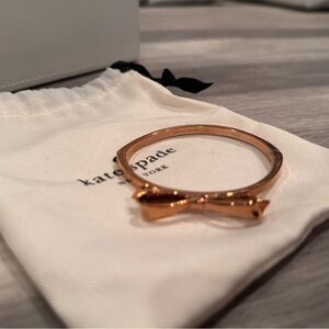 NWOT kate spade Rose Gold Bow Hinged Bangle